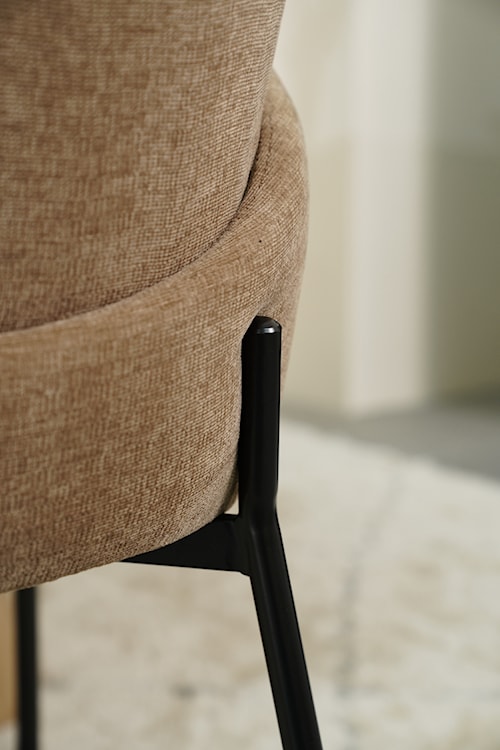 Krzesło tapicerowane Micates z podłokietnikami brązowe  - zdjęcie 13