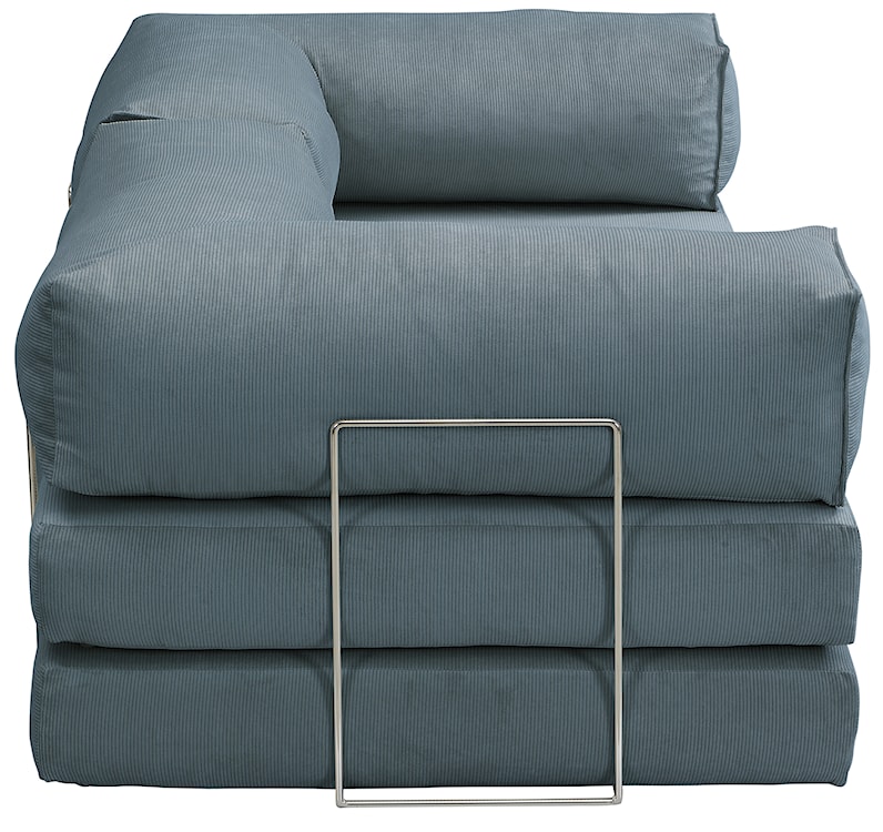 Kanapa rozkładana dwuosobowa Semassy granatowy sztruks z metalową ramą  - zdjęcie 10