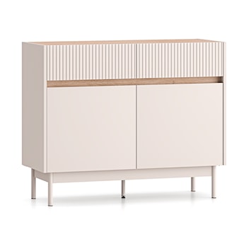 Komoda dwudrzwiowa Dunea z dwiema szufladami 104 cm kaszmir/dąb