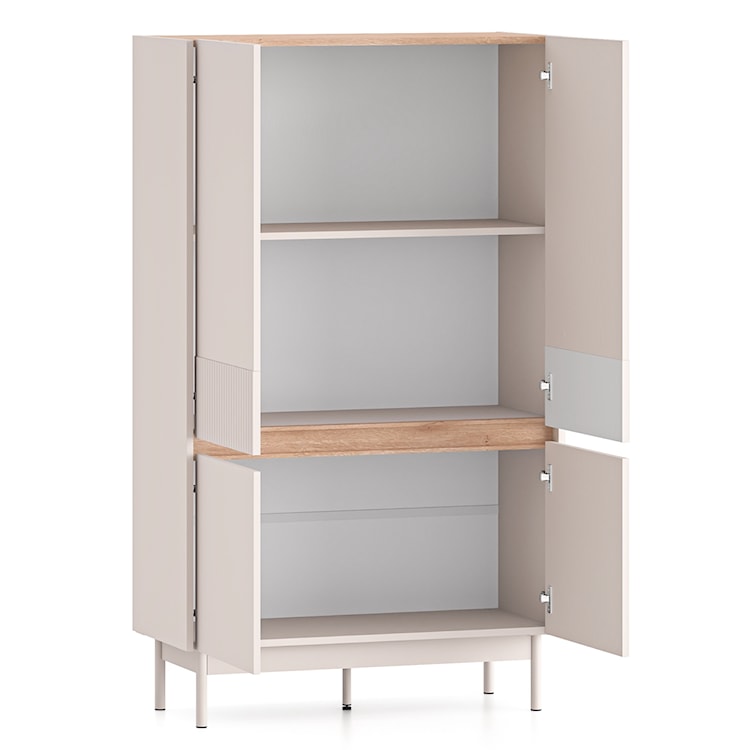 Komoda wysoka czterodrzwiowa Dunea 92 cm kaszmir/dąb  - zdjęcie 7