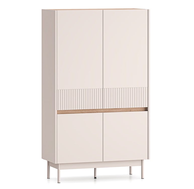 Komoda wysoka czterodrzwiowa Dunea 92 cm kaszmir/dąb 