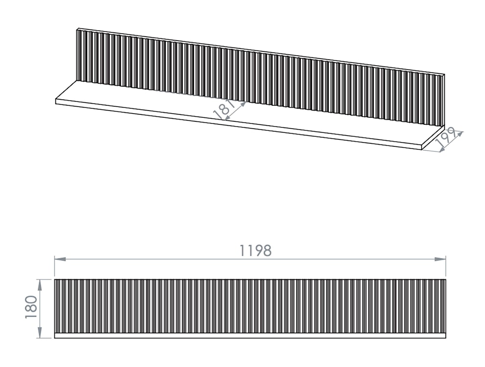 Półka wisząca Dunea 120 cm kaszmir  - zdjęcie 5