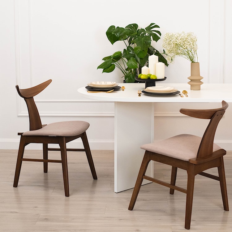 Krzesło drewniane Henrico orzech latte  - zdjęcie 3