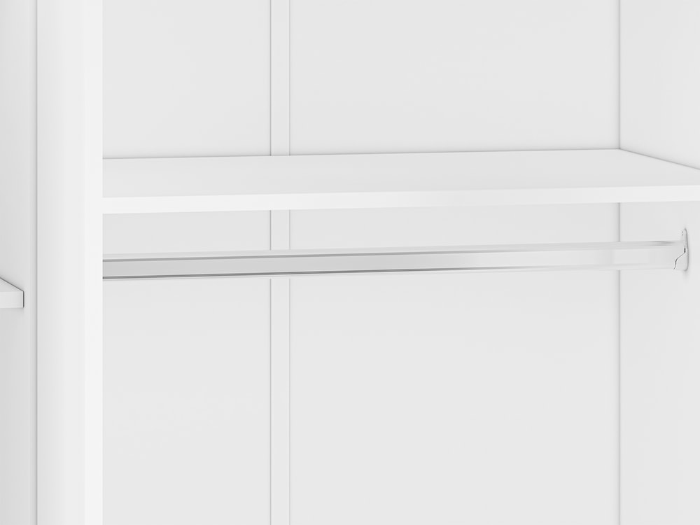Szafa trzydrzwiowa Rettio 117 cm z szufladami biała/buk Fjord  - zdjęcie 9