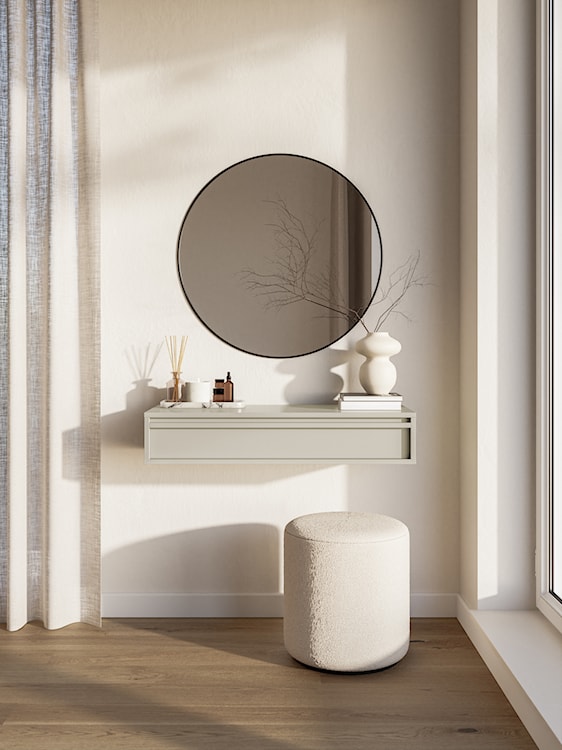 Konsola Evo z szufladą wisząca 90 cm Szary beż  - zdjęcie 2