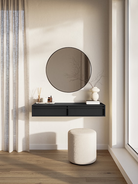 Toaletka Evo z szufladami wisząca 110 cm Czarna  - zdjęcie 2