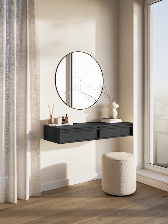 Toaletka Evo z szufladami wisząca 110 cm Czarna  - zdjęcie 4