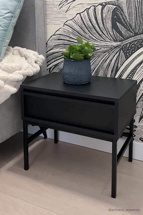 Szafka nocna Evo z szufladą i stelażem 50 cm Czarny  - zdjęcie 4
