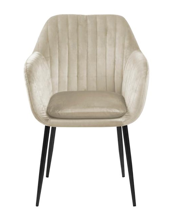 Krzesło tapicerowane Elidi beżowe tapicerowane velvet  - zdjęcie 3