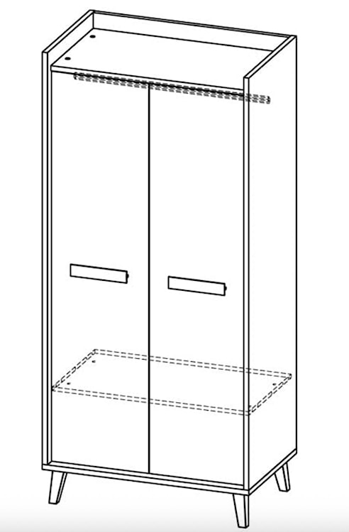 Szafa dwudrzwiowa Ellipticum antracyt/biały  - zdjęcie 5