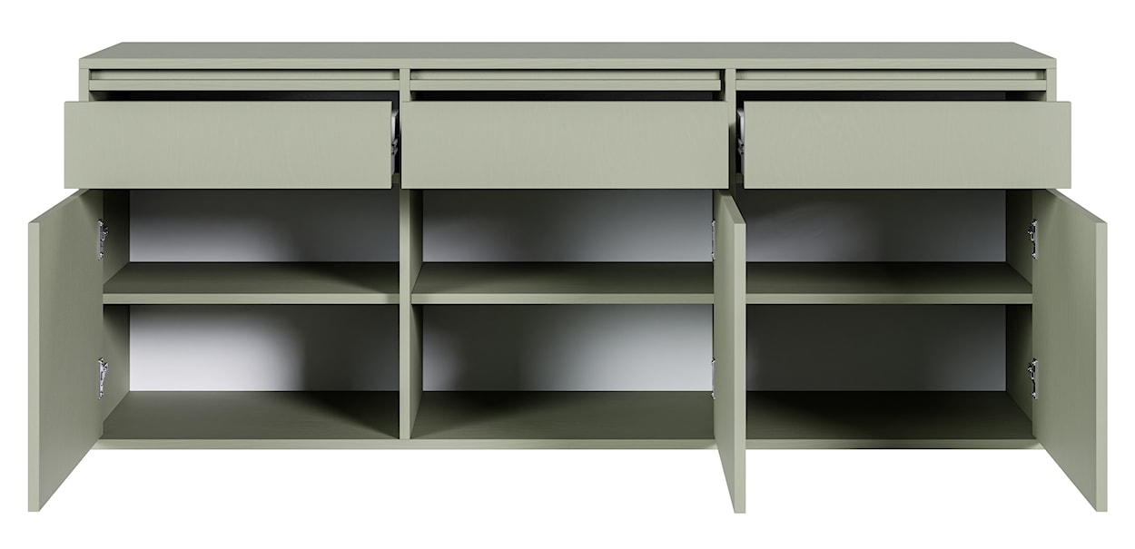 Komoda trzydrzwiowa Evo z szufladami wisząca 154 cm Szałwiowy  - zdjęcie 3