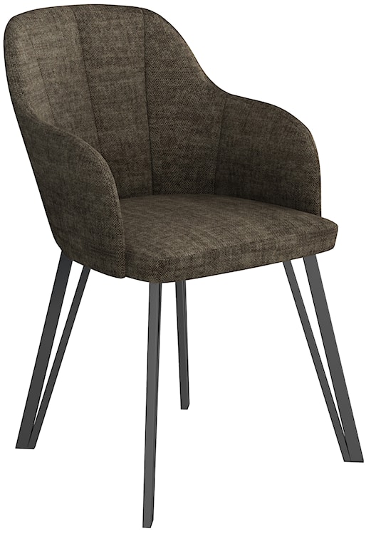 Krzesło tapicerowane do jadalni Livanno oliwkowe z czarnymi nogami 