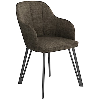 Krzesło tapicerowane do jadalni Livanno oliwkowe z czarnymi nogami
