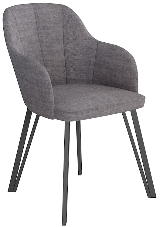 Krzesło tapicerowane do jadalni Livanno szare z czarnymi nogami 