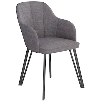 Krzesło tapicerowane do jadalni Livanno szare z czarnymi nogami