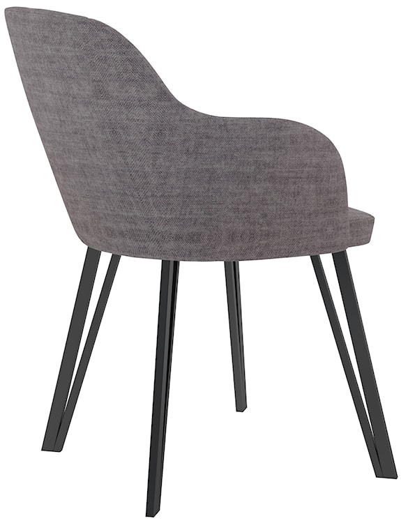 Krzesło tapicerowane do jadalni Livanno szare z czarnymi nogami  - zdjęcie 3