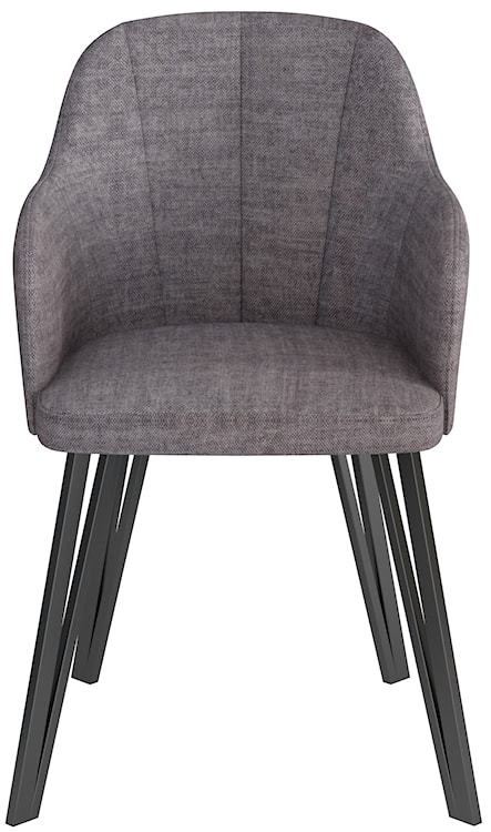 Krzesło tapicerowane do jadalni Livanno szare z czarnymi nogami  - zdjęcie 2