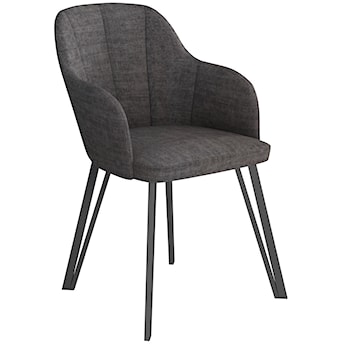 Krzesło tapicerowane do jadalni Livanno grafitowe z czarnymi nogami