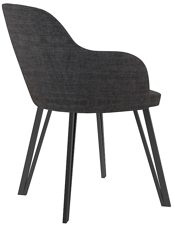 Krzesło tapicerowane do jadalni Livanno grafitowe z czarnymi nogami  - zdjęcie 3