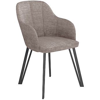 Krzesło tapicerowane do jadalni Livanno szarobeżowe z czarnymi nogami