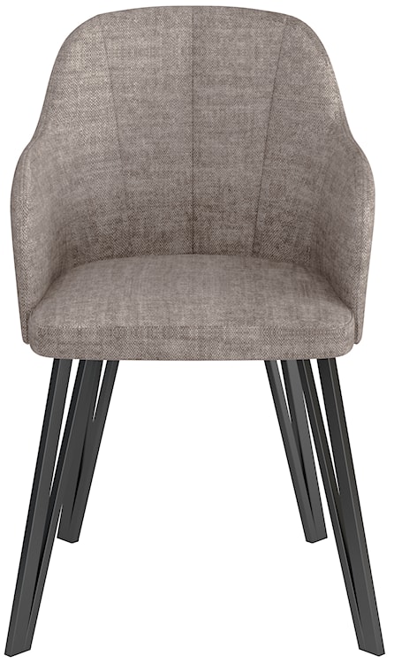 Krzesło tapicerowane do jadalni Livanno szarobeżowe z czarnymi nogami  - zdjęcie 2