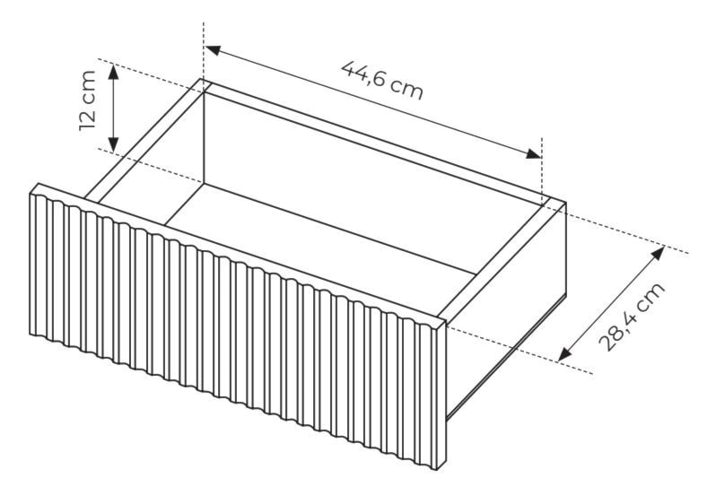 Komoda dwudrzwiowa Falsetto z ryflowanymi frontami i trzema szufladami 154 cm beżowa  - zdjęcie 6