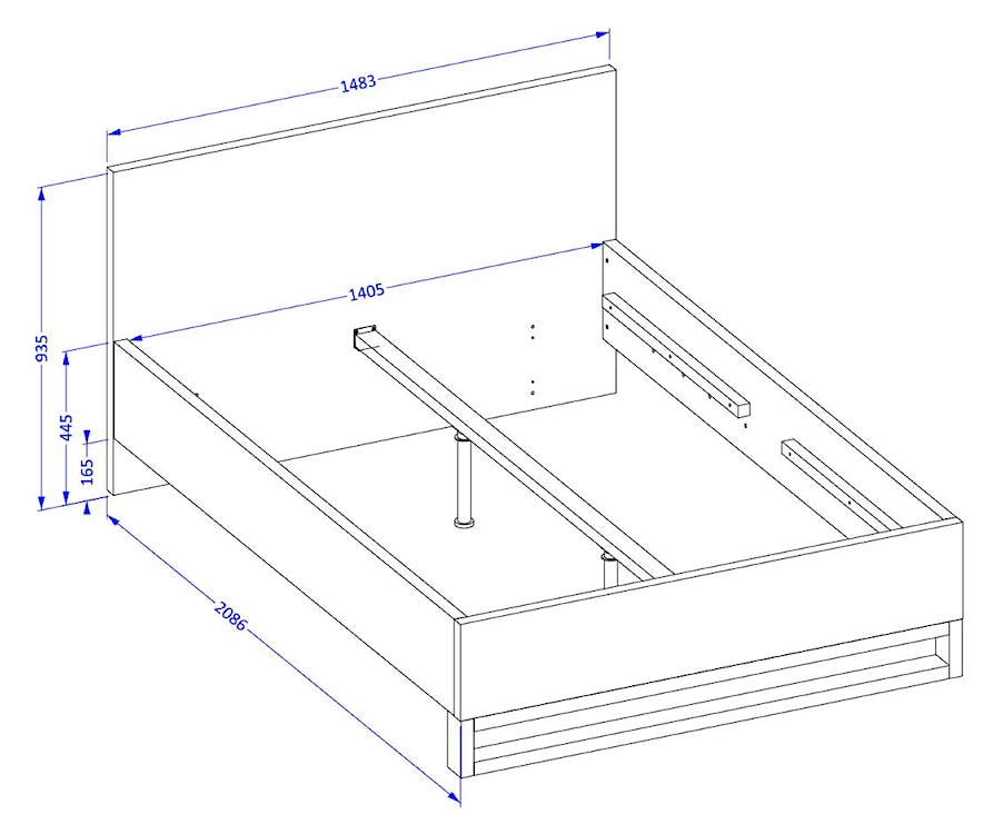 Łóżko Feliks ze stelażem i pojemnikiem na pościel 140 cm Dąb wotan  - zdjęcie 7