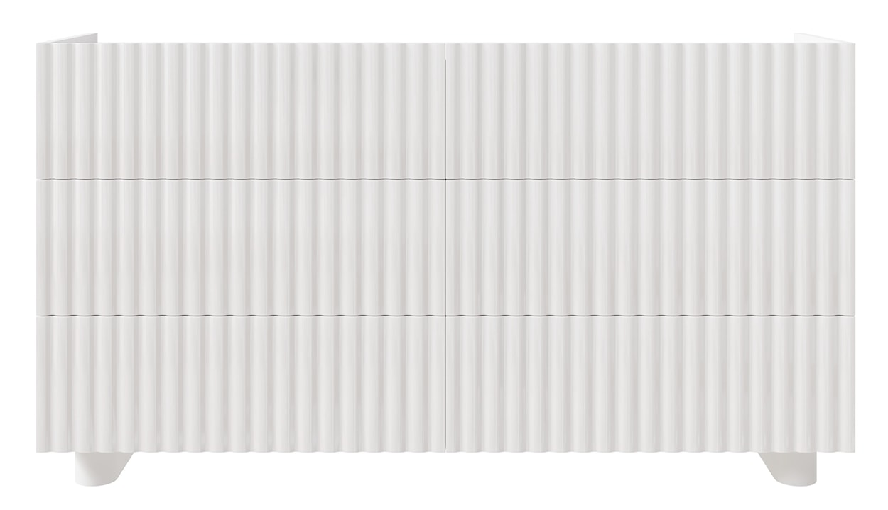 Komoda sześcioszufladowa Fiorra 147 cm biały połysk  - zdjęcie 4
