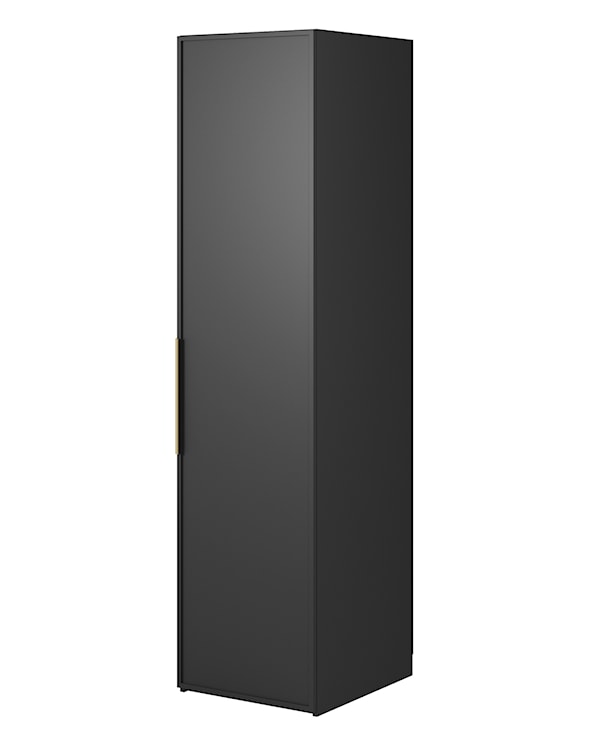 Szafa jednodrzwiowa Frame z drążkiem, półkami i kontenerkiem 50 cm Czarna