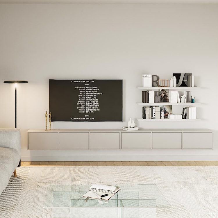 Szafka RTV Framme wisząca z sześcioma klapami 300 cm kaszmir  - zdjęcie 3