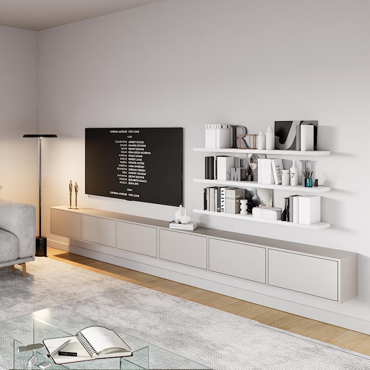 Szafka RTV Framme wisząca z sześcioma klapami 300 cm kaszmir  - zdjęcie 2