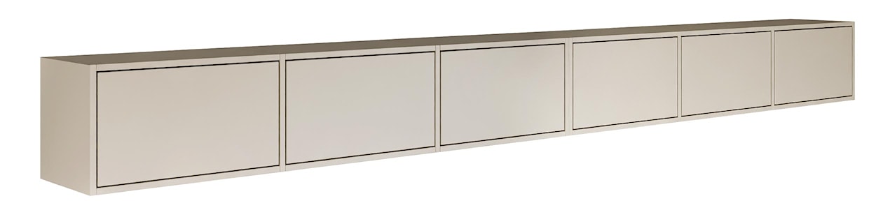 Szafka RTV Framme wisząca z sześcioma klapami 300 cm kaszmir