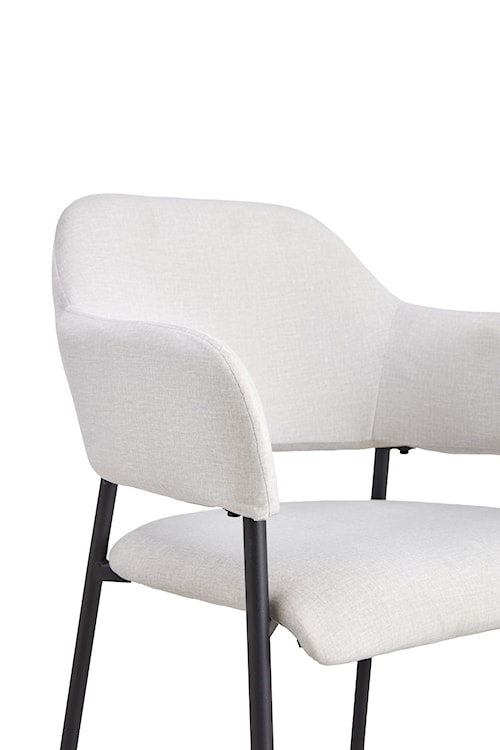 Krzesło tapicerowane z podłokietnikami Azhai jasnoszare  - zdjęcie 4