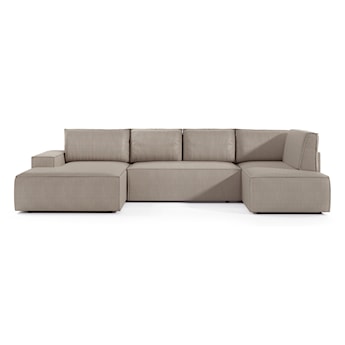 Narożnik z funkcją spania Farese New U-kształtny z pojemnikiem lewostronny beżowy sztruks