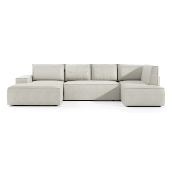 Narożnik z funkcją spania Farese New U-kształtny z pojemnikiem lewostronny kremowy sztruks