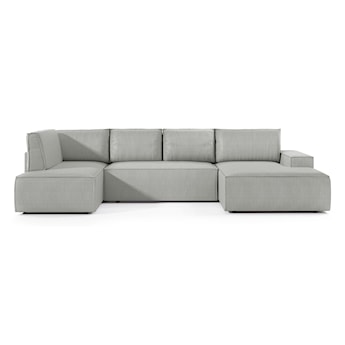 Narożnik z funkcją spania Farese New U-kształtny z pojemnikiem prawostronny jasnoszary sztruks