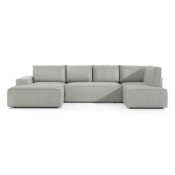 Narożnik z funkcją spania Farese New U-kształtny z pojemnikiem lewostronny jasnoszary sztruks