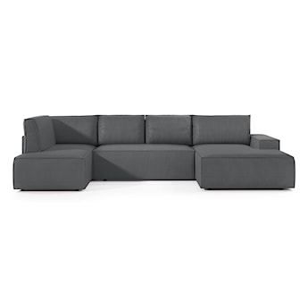 Narożnik z funkcją spania Farese New U-kształtny z pojemnikiem prawostronny szary sztruks