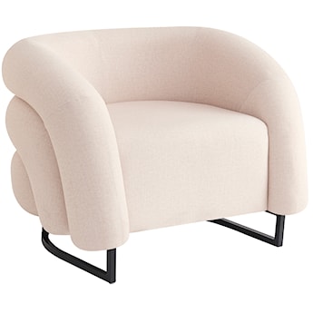 Fotel wypoczynkowy Flessa w tkaninie łatwoczyszczącej kremowy welur