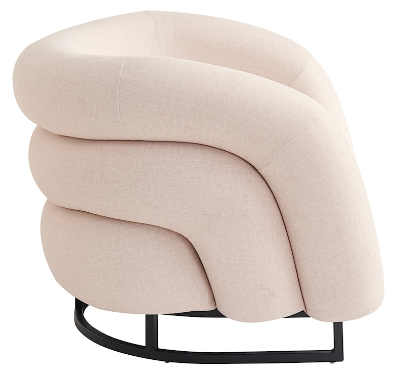 Fotel wypoczynkowy Flessa w tkaninie łatwoczyszczącej kremowy welur  - zdjęcie 4