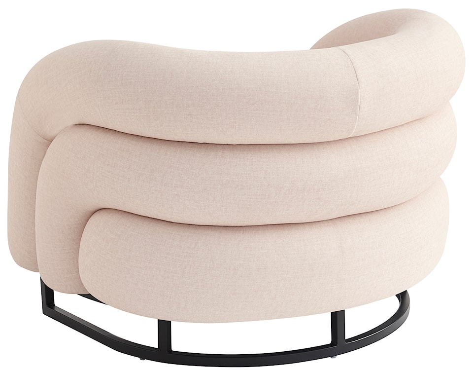 Fotel wypoczynkowy Flessa w tkaninie łatwoczyszczącej kremowy welur  - zdjęcie 5