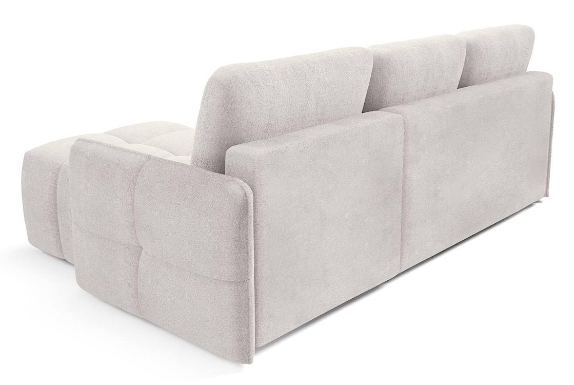 Narożnik z funkcją spania Fluffi L-kształtny uniwersalny z pojemnikiem kremowy boucle  - zdjęcie 6