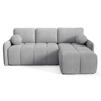 Narożnik z funkcją spania Fluffi L-kształtny uniwersalny z pojemnikiem szary boucle