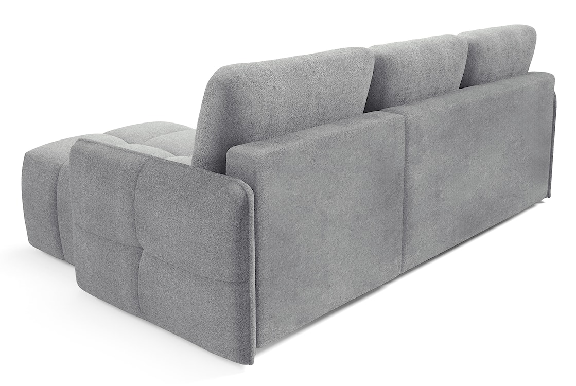 Narożnik z funkcją spania Fluffi L-kształtny uniwersalny z pojemnikiem szary boucle  - zdjęcie 6