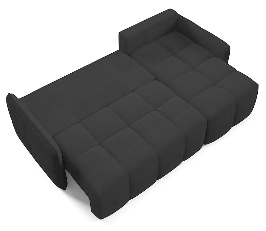 Narożnik z funkcją spania Fluffi L-kształtny uniwersalny z pojemnikiem grafitowy boucle  - zdjęcie 3