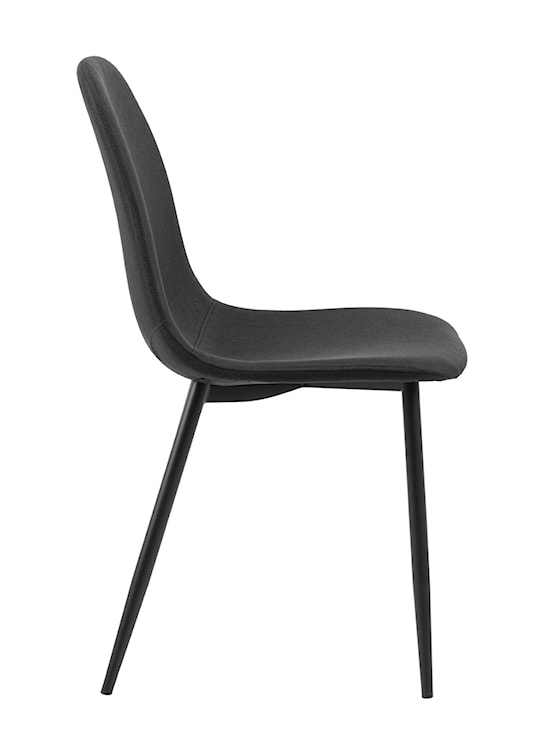 Krzesło tapicerowane Framons czarne na metalowych czarnych nóżkach  - zdjęcie 2