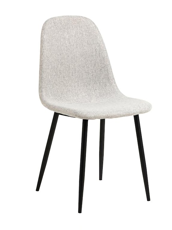 Krzesło tapicerowane Framons jasnoszare na metalowych czarnych nóżkach