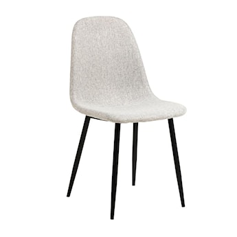 Krzesło tapicerowane Framons jasnoszare na metalowych czarnych nóżkach