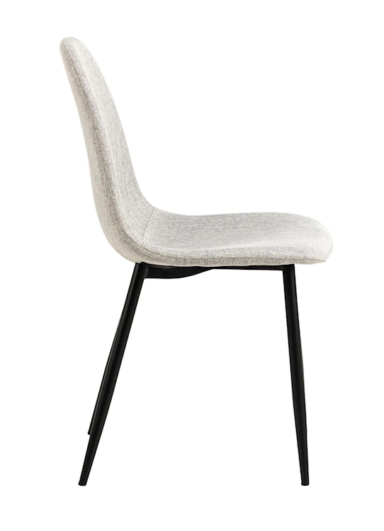 Krzesło tapicerowane Framons jasnoszare na metalowych czarnych nóżkach  - zdjęcie 4