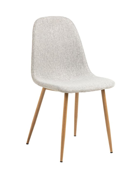 Krzesło tapicerowane Framons jasnoszare na nóżkach imitujących drewno